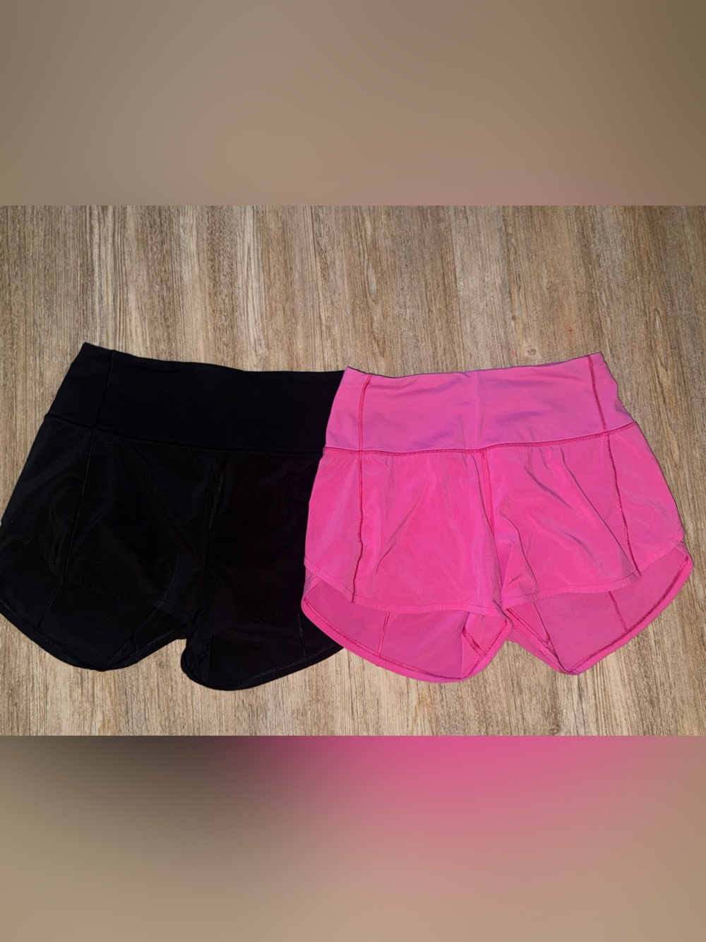 lululemon athletica Hot Pink and Black Athletic Shorts Set